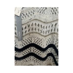 NWT crochet Beachy boho  high low minimalist metallic Charlie Squiggle Sweater